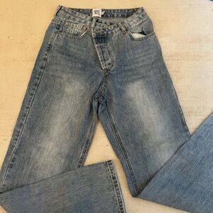 Women’s asymmetrical Blue Jeans